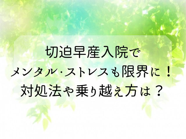 切迫早産入院でメンタル ストレスも限界に 帰りたい時の対処法や乗り越え方は Bridge To Rich
